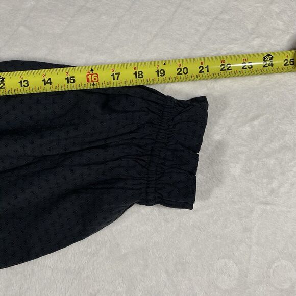 Universal Threads Black Dress Eyelet Ruffles Tiered Peasant Prairie Boho Sz Med - Picture 7 of 8